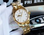 Swiss Copy Vacheron Constantin White Moonphase Dial Yellow Gold Watch